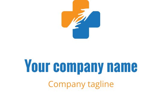 Modern logotypdesign med en färgglad kors och dynamiska vågelement