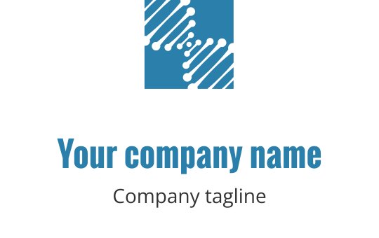 Teal logo med sammanflätade DNA-strängar i modern stil