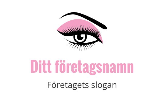 Elegant logotypdesign med en rosa ögonfrans ovanför stiliserad text