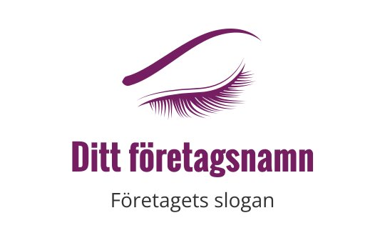 Elegant logotypdesign med en stiliserad ögonfrans i lila nyanser