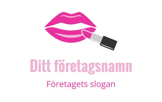 Fet rosa läppar logo design med en läppstiftsapplikator
