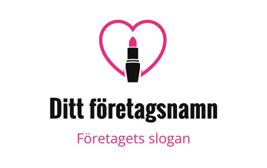 Stilren logotypdesign med en läppstift i hjärtform