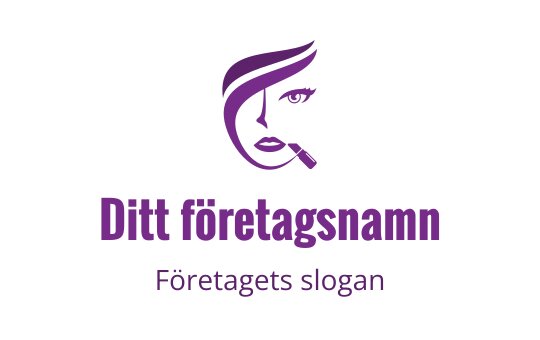 Elegant lila logotypdesign med en stiliserad kvinnas ansikte och flödande hår