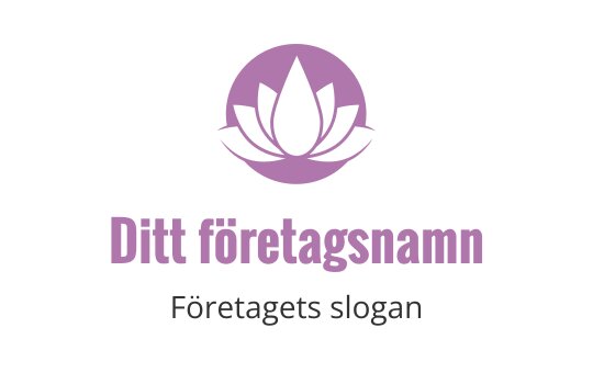 Elegant lila lotusblomma logo design med rundade kronblad