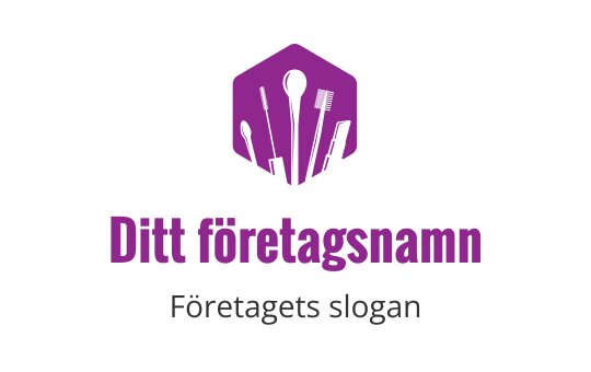 Modernt lila logotypdesign med en stiliserad silhuett av kostym och slips