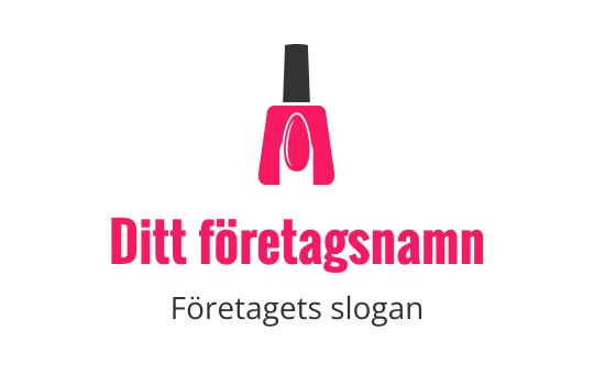 Stilren rosa nagellack logo design med en elegant flaska silhuett