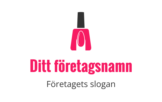 Stilren rosa nagellack logo design med en elegant flaska silhuett
