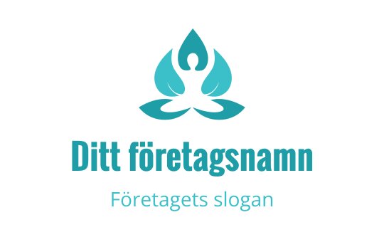 Lugn logo design med en mediterande figur och lotusblad
