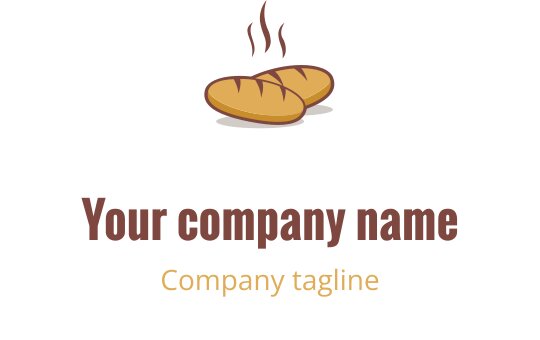 Elegant logotypdesign med en stiliserad brödlimpa i varma färger