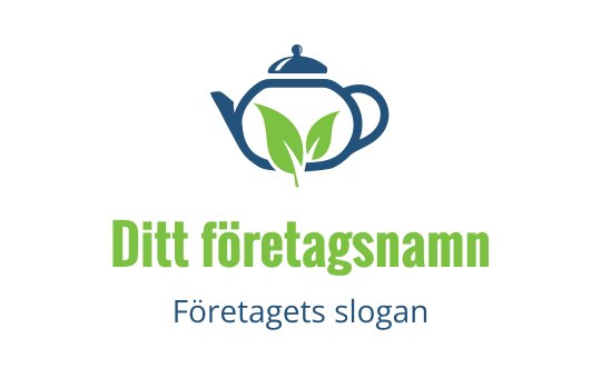 Modern tekanna logo design med gröna blad som växer ur pipen