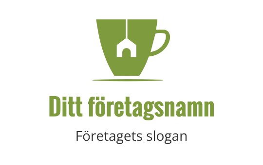 Modern grön kaffekopp logo design med en hus-silhuett