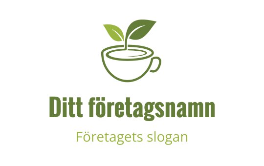 Modern grön kopp logo design med blad som växer uppifrån