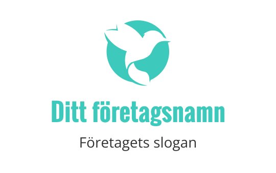 Modern logotypdesign med en stiliserad fågel i turkos och grön
