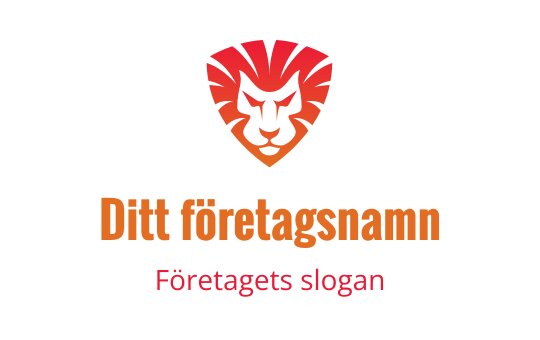 Tydlig lejonhuvud logo design i gradient röd och orange färger