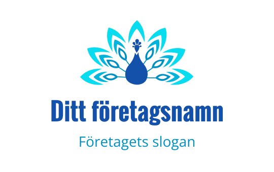 Elegant påfågel logo design med blå och turkosa fjäderelement
