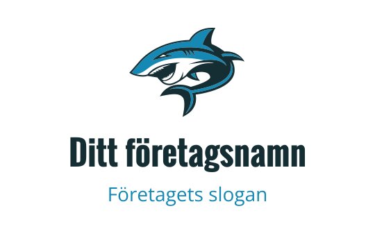 Dynamisk hajlogo i blå och teal nyanser