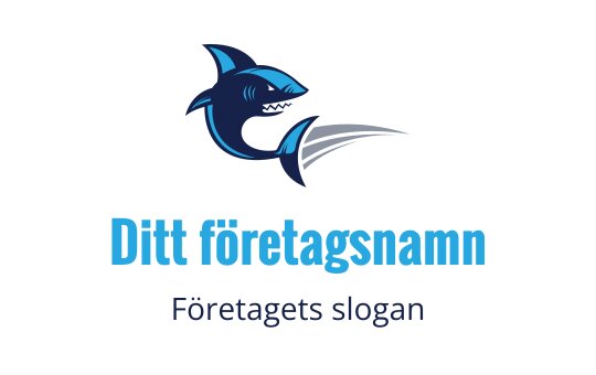 Dynamisk hajlogo med eleganta linjer och blå nyanser