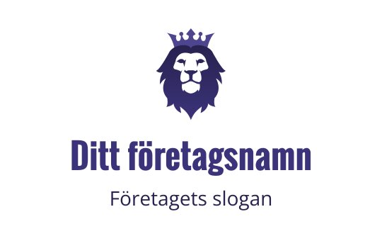Tydlig lejonhuvud logo design med en krona i lila nyanser