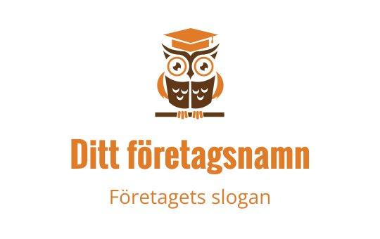 Lekfull uggla logo design med examenshatt och varma orangea accenter
