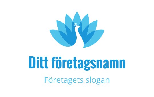 Elegant blå påfågel logo design med lager av fjäderformer