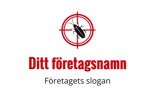 Fet logotypdesign med en kackerlacka inuti en röd målcirkel