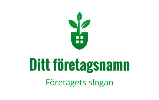 Modern grön logotypdesign med en växt som växer ur en kruka