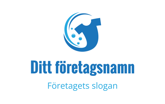 Modern blå logo med en stiliserad vattendroppe och skiftnyckel