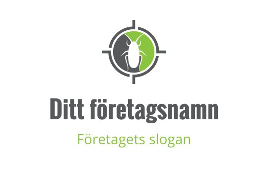 Modern logotypdesign med en insektssiluett inom en målcirkel