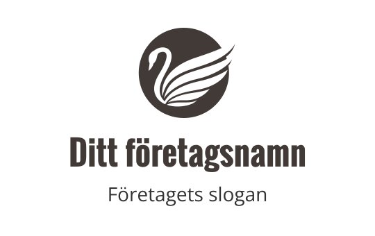 Elegant svanlogo med flödande vingar i cirkulär form