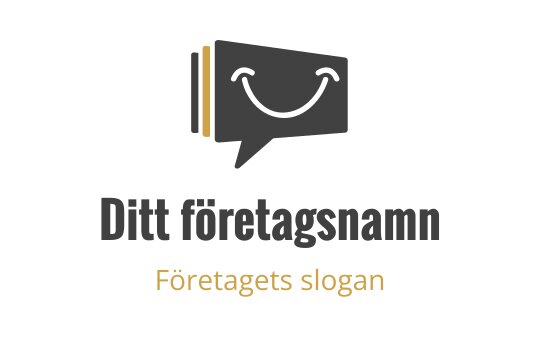 Vänlig pratbubbla logo design med ett leende ansikte och fet text