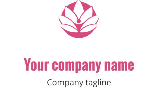 Elegant rosa lotus logotypdesign med lager av kronblad