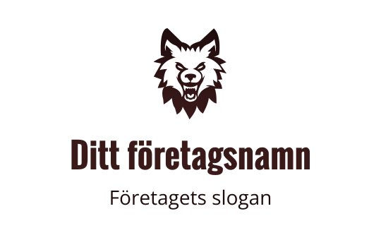 Tydlig varghuvudlogo i mörkbrunt med starka drag