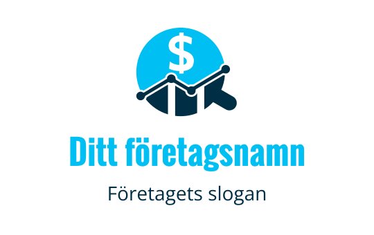 Modern blå logo med en dollar-symbol och en uppåtgående trendgraf