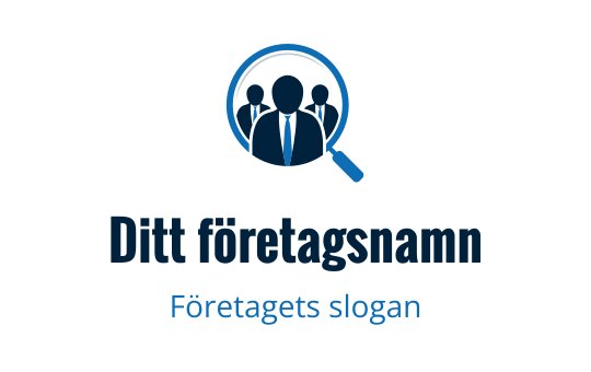 Professionell logotypdesign med ett förstoringsglas och silhuetter av människor