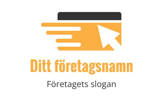 Dynamisk logotypdesign med en markör och rörelselinjer i orange och grått
