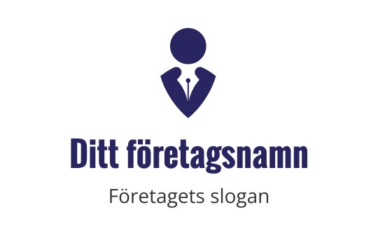 Professionell logotypdesign med en silhuett av kostym och slips i blått