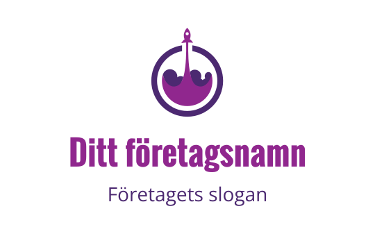 Elegant lila krona logo design med en cirkulär kontur