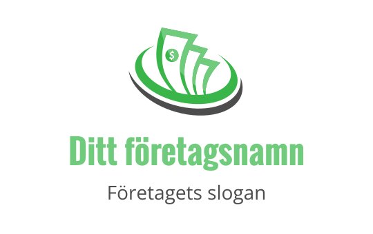 Modern grön logotypdesign med stiliserade sedlar och böjda linjer