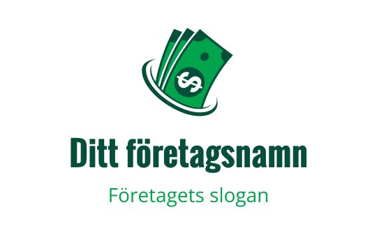 Modern logotypdesign med stiliserade sedlar och en dollartecken
