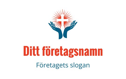 Händer som håller en röd kors med strålande linjer logo
