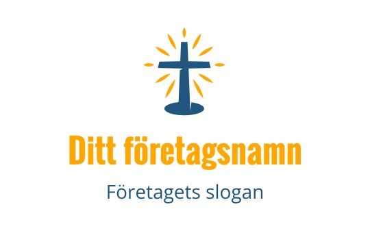 Modern korslogo med ljusstrålar i blått och orange