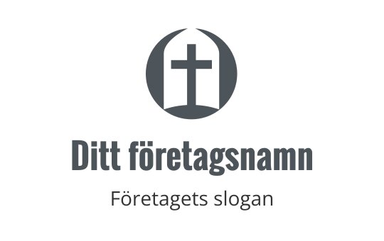 Modern logotypdesign med ett kors inom en cirkulär form
