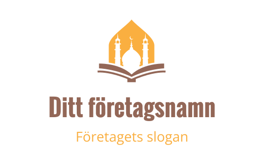 Elegant logotypdesign med en moské-silhuett ovanför en öppen bok