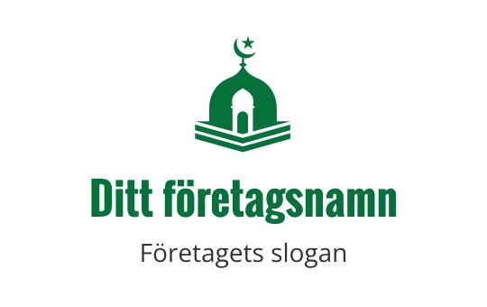 Grön kupol logo design med en halvmåne och stjärnmotiv