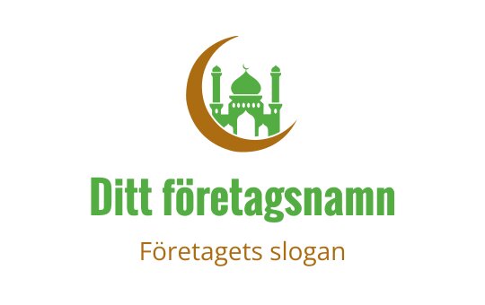 Elegant moskélogo med en halvmåne och gröna accenter