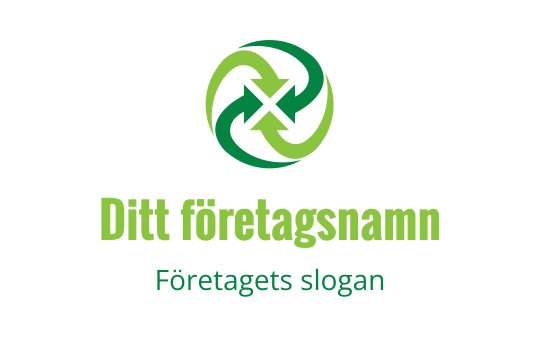 Modern grön cirkulär logotypdesign med pilar och överlappande former