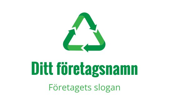 Modernt grönt återvinningslogo med pilar i triangulär form