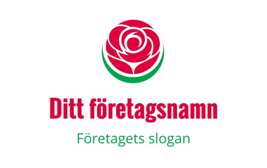 Elegant röd ros logo design med gröna accenter och fet text