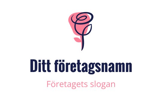 Elegant ros logo design med mjuka rosa och mörkblå element