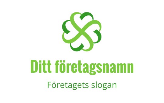 Modern grön logotypdesign med ett sammanflätat bladmönster